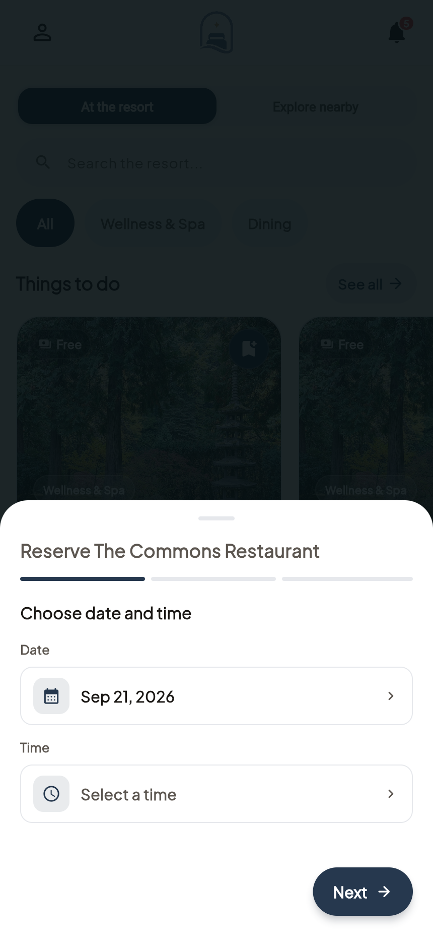Le client fait le premier pas dans l’application My Stay.